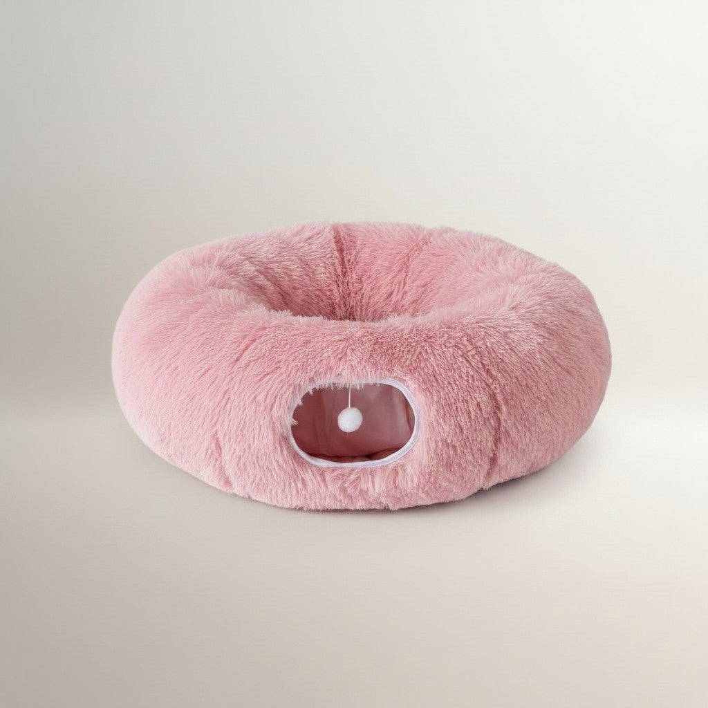 Donut Plush Cat Tunnel – Cozy, Washable Bed for Sleeping & Playing Kittens