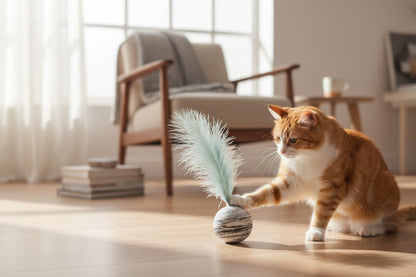 Cat & Dog Star Feather Ball Toy