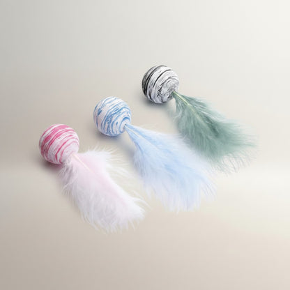 Cat & Dog Star Feather Ball Toy
