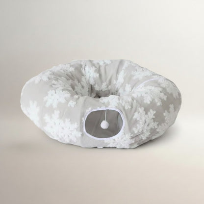 Donut Plush Cat Tunnel – Cozy, Washable Bed for Sleeping & Playing Kittens
