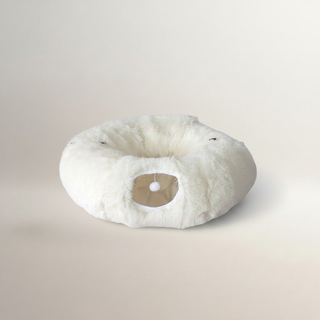 Donut Plush Cat Tunnel – Cozy, Washable Bed for Sleeping & Playing Kittens
