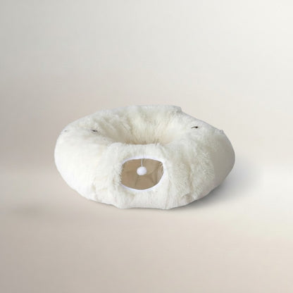 Donut Plush Cat Tunnel – Cozy, Washable Bed for Sleeping & Playing Kittens