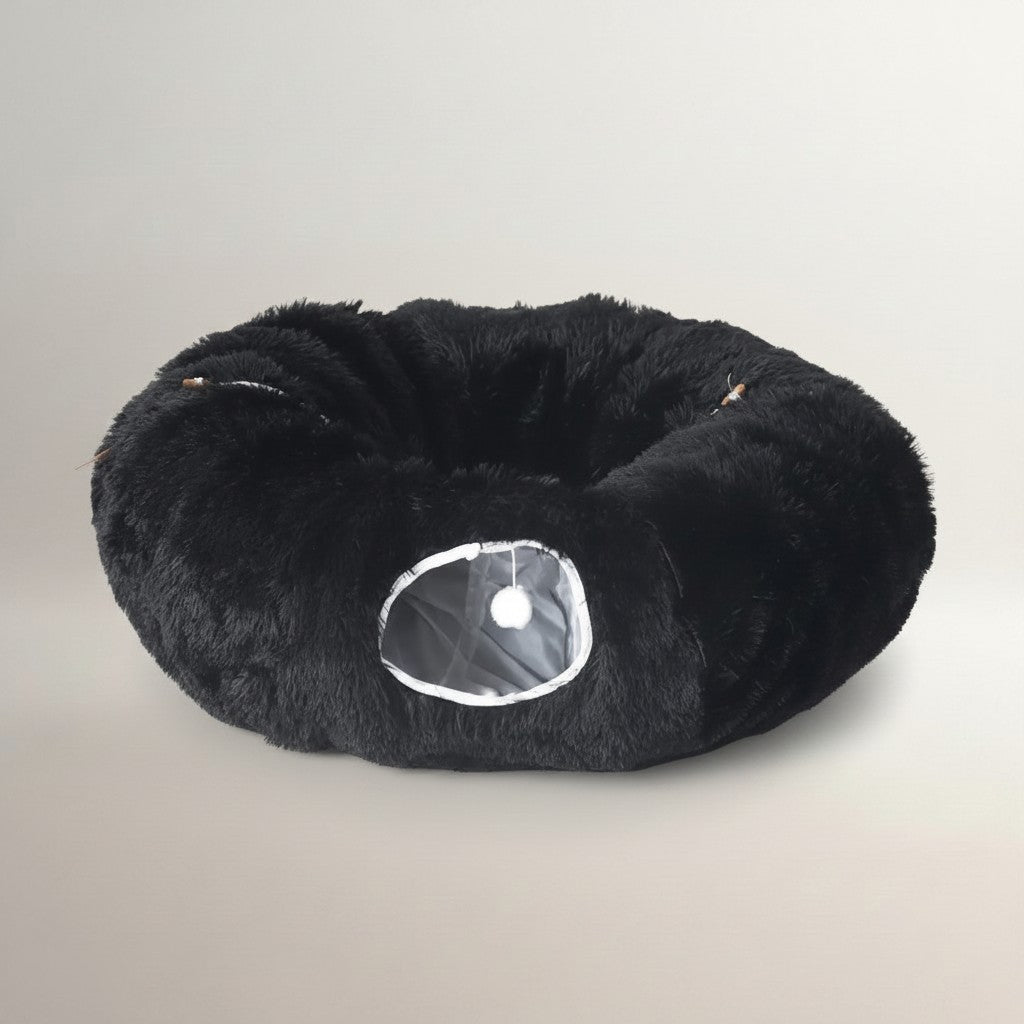 Donut Plush Cat Tunnel – Cozy, Washable Bed for Sleeping & Playing Kittens
