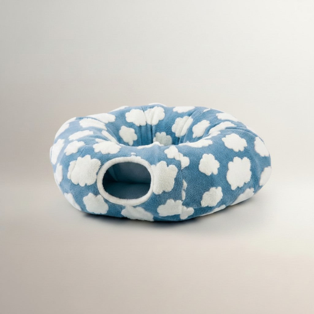 Donut Plush Cat Tunnel – Cozy, Washable Bed for Sleeping & Playing Kittens