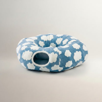 Donut Plush Cat Tunnel – Cozy, Washable Bed for Sleeping & Playing Kittens