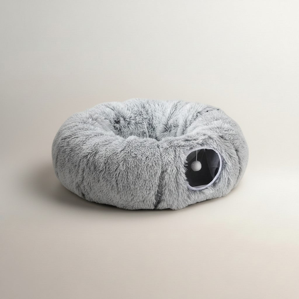 Donut Plush Cat Tunnel – Cozy, Washable Bed for Sleeping & Playing Kittens